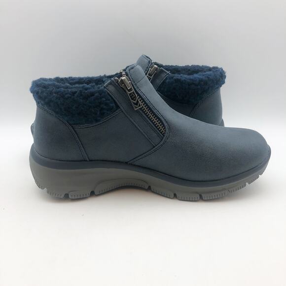 Skechers Women Easy Going Ankle Boots US 8.5 Navy Blue Water Repellent Lined NIB - Picture 4 of 11